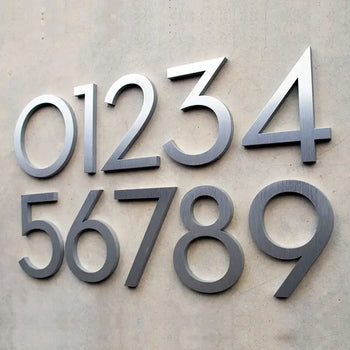 Thick metal numbers for industrial style homes