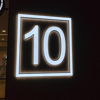 backlit modern house numbers