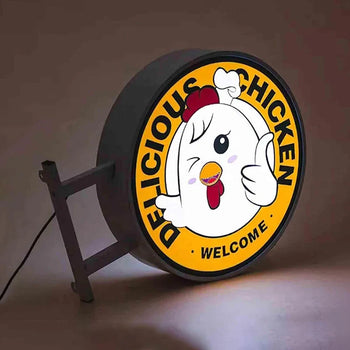 modern round illuminated business sign custom design