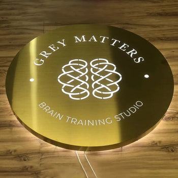 precision laser cut stainless steel light box with front and back LED illumination