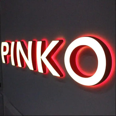 Custom advertising 3d led dual lit acrylic letters solid cut front and back lighting sign company business shop logo signage