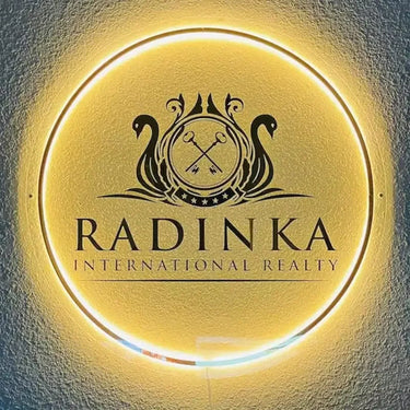 Modern illuminated sign for bakery and coffee shop storefront