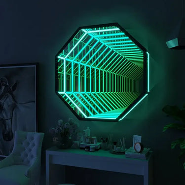 Our custom infinity mirror signs create a deep, mesmerizing glow. Excellent for meditation spaces, bars, and game rooms. Create your vibe. custom infinity box sign