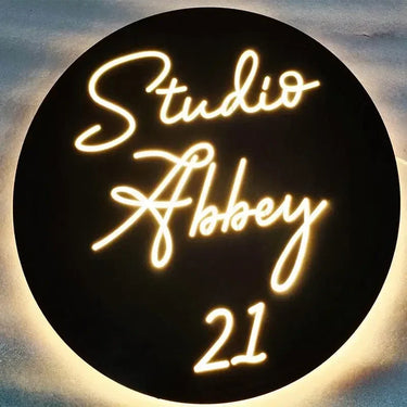 Our round aluminum LED signs offer superior durability. Custom graphics, logos, and text. Easy installation. Perfect for creating a modern business image.