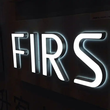 Custom advertising 3d led dual lit acrylic letters solid cut front and back lighting sign company business shop logo signage