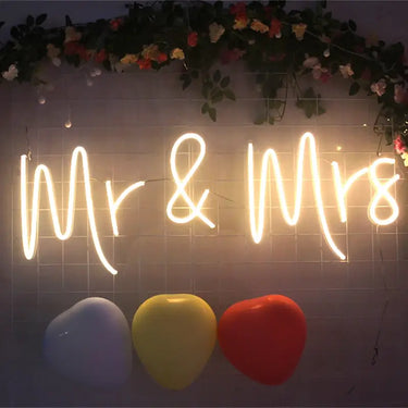 Mr & Mrs Neon Sign  Custom Wedding Decor
