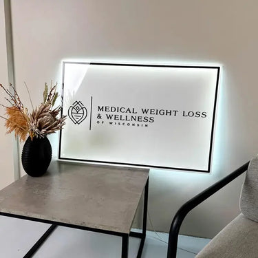 Professional illuminated signage for clinic and medical office front