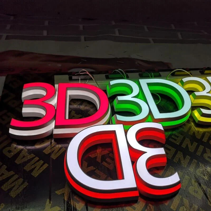 Led Lettering Tanauan Lettres néon LED miroir infini 3D personnalisées – CustomSignageHub